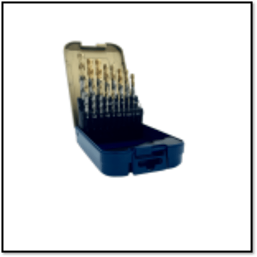 Rotec 19 pc Long jobber drill bit set in metal cassette